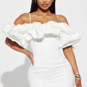 Elegant White Off-Shoulder Dress